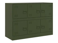 Aparador de acero verde oliva 99x39x73 cm ES620941