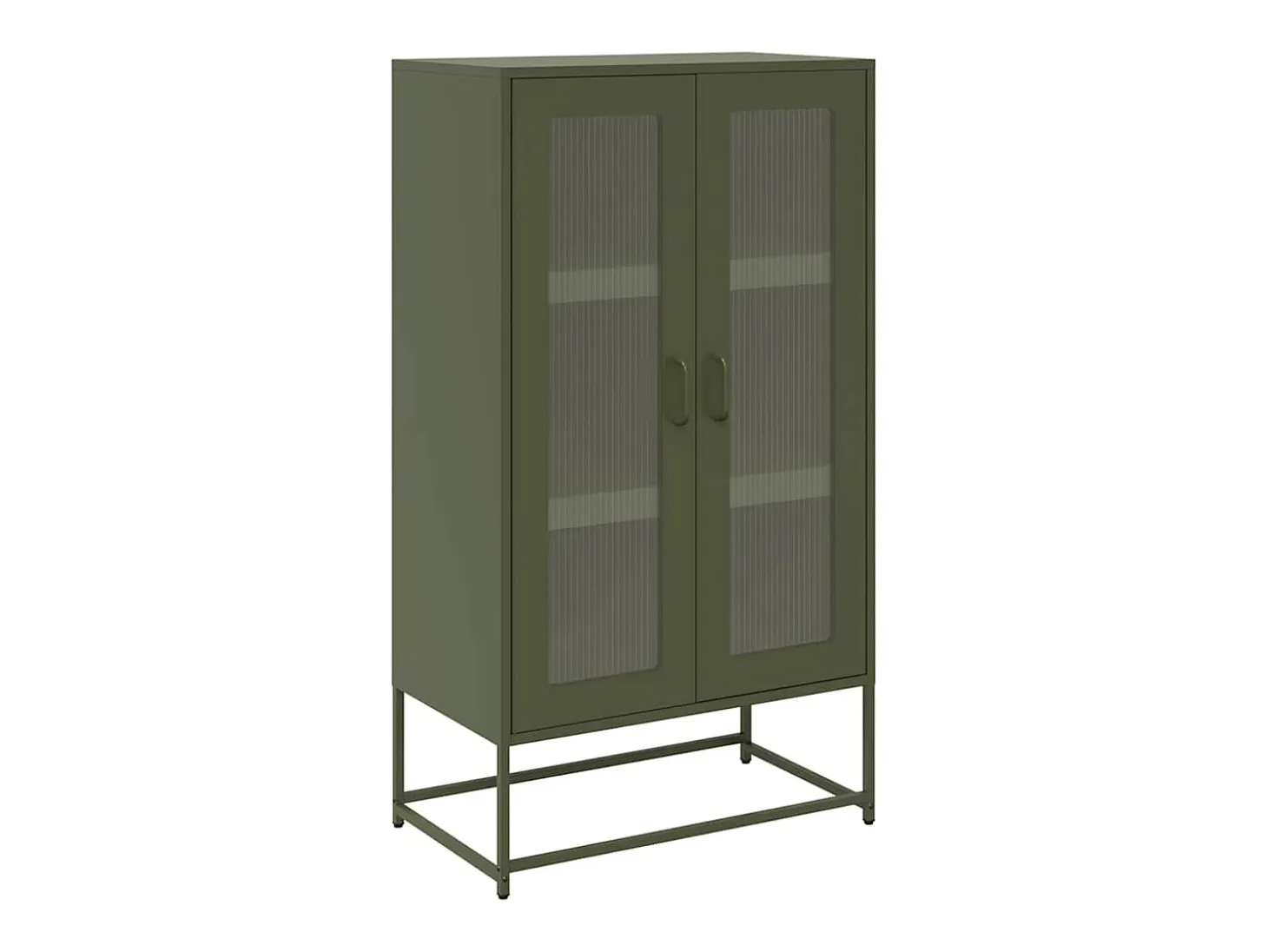 Aparador de acero verde oliva 68x39x123 cm