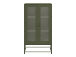 Aparador de acero verde oliva 68x39x123 cm