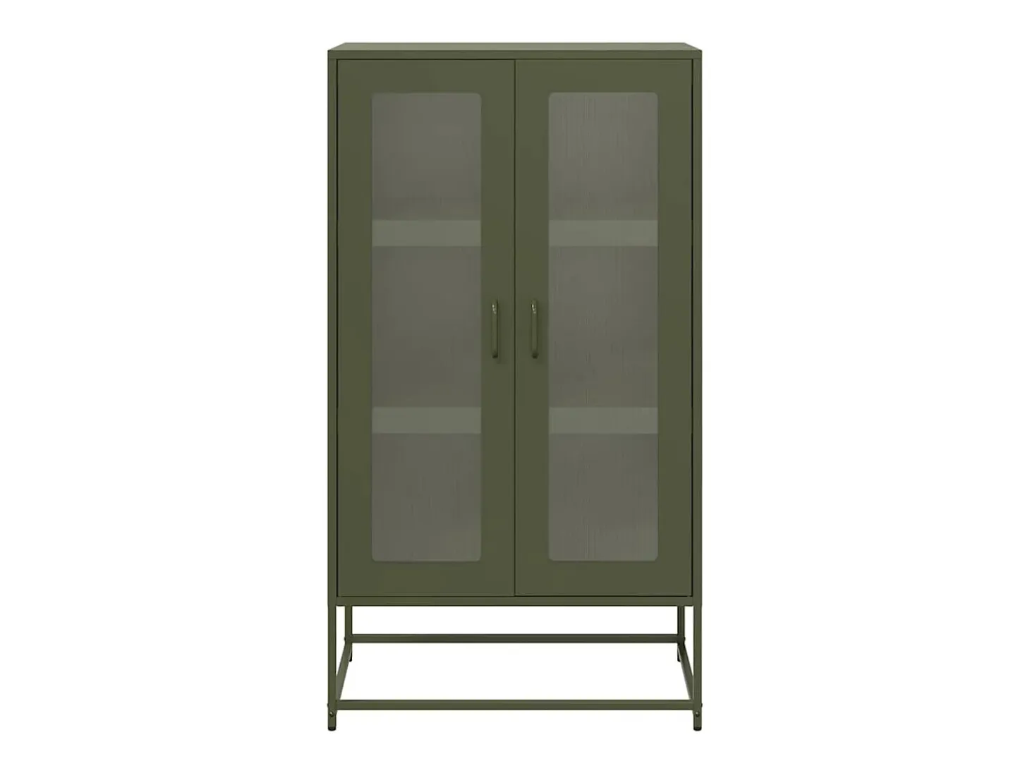 Aparador de acero verde oliva 68x39x123 cm