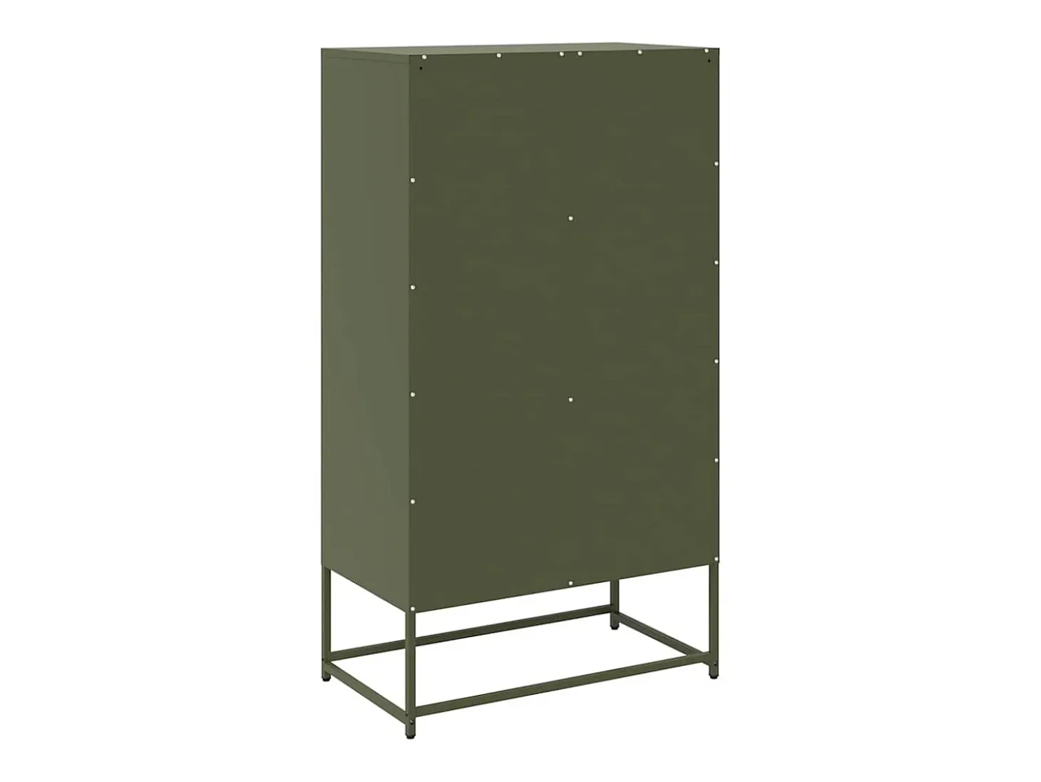 Aparador de acero verde oliva 68x39x123 cm