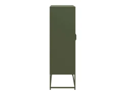 Aparador de acero verde oliva 68x39x123 cm