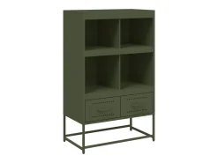 Aparador de acero verde oliva 68x39x111,5 cm