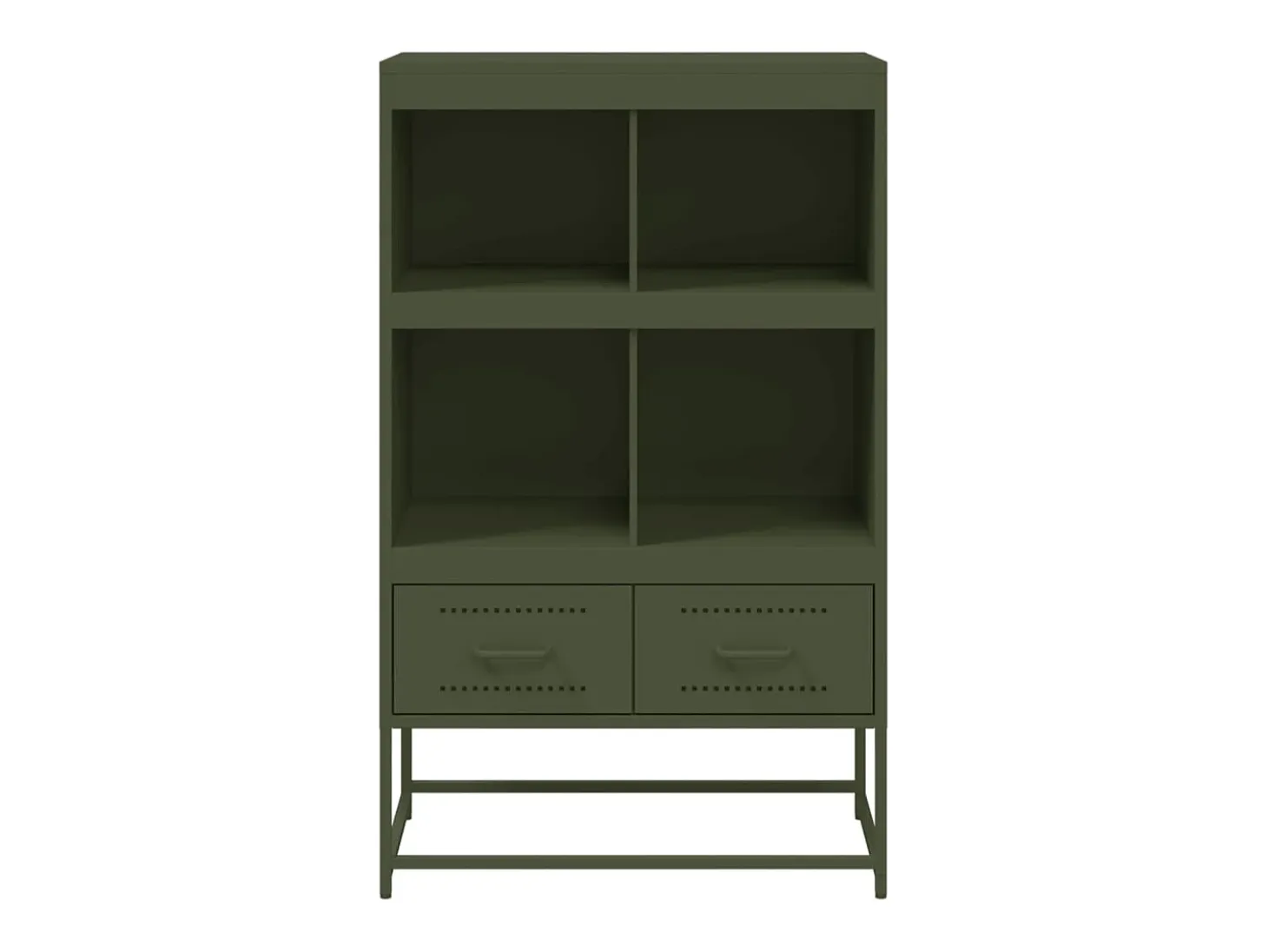 Aparador de acero verde oliva 68x39x111,5 cm