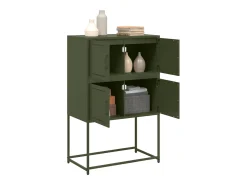 Aparador de acero verde oliva 68,5x38,5x107 cm ES606574