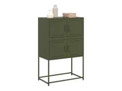 Aparador de acero verde oliva 68,5x38,5x107 cm ES606574