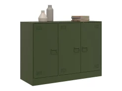 Aparador de acero verde oliva 99x39x73 cm