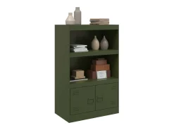 Aparador de acero verde oliva 67x39x107 cm ES794356