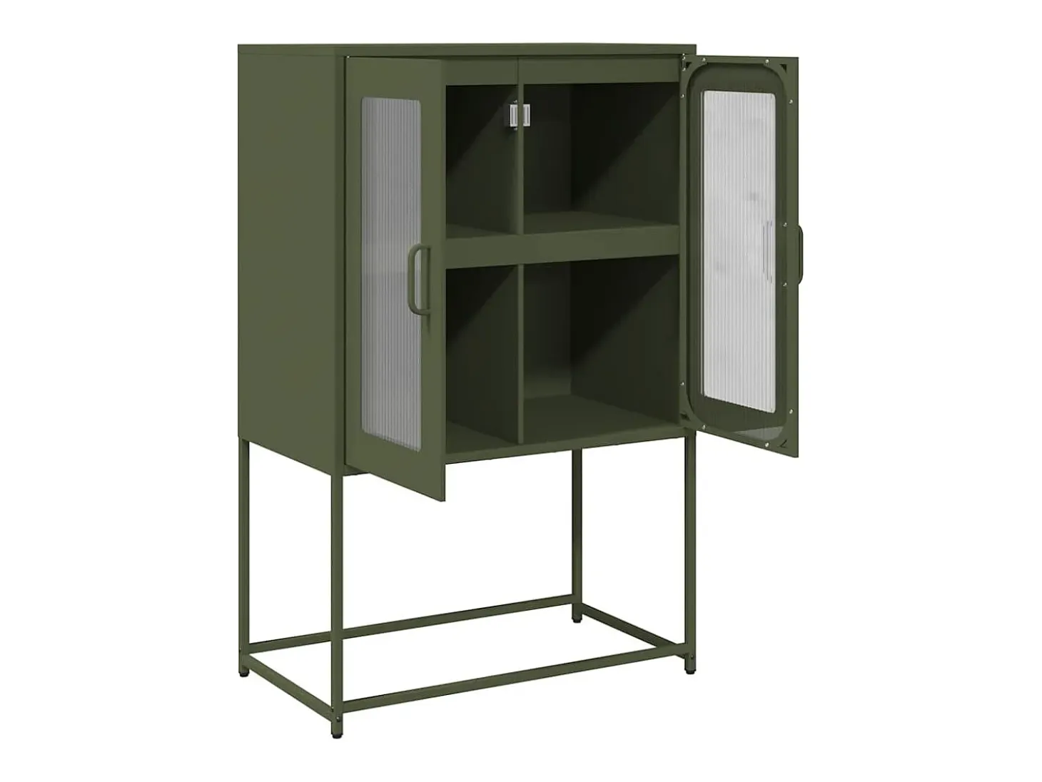 Aparador de acero verde oliva 68x39x107 cm