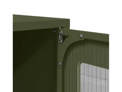 Aparador de acero verde oliva 68x39x107 cm