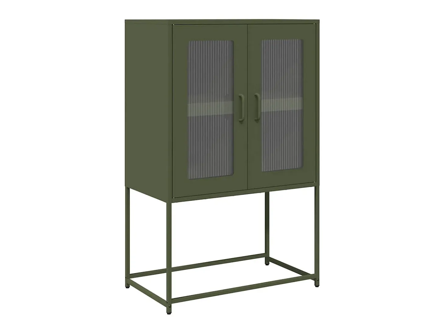 Aparador de acero verde oliva 68x39x107 cm