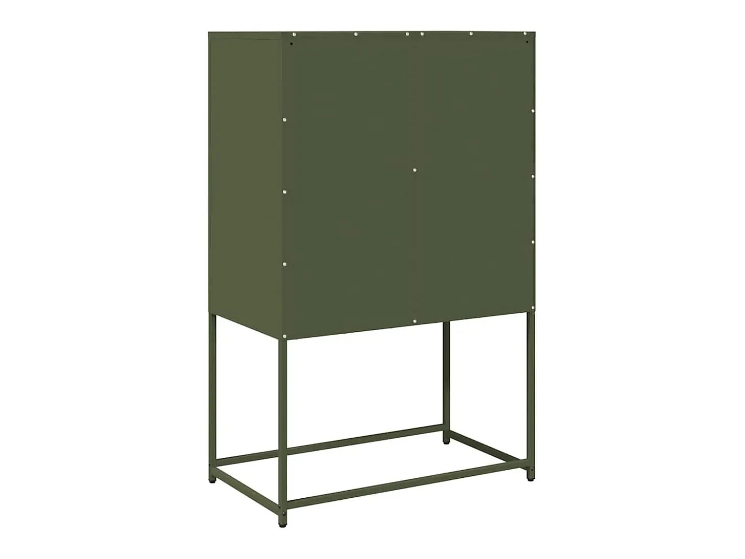 Aparador de acero verde oliva 68x39x107 cm