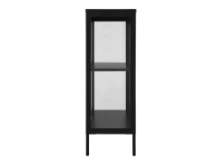 Aparador de acero y vidrio negro 75x35x105 cm ES58640