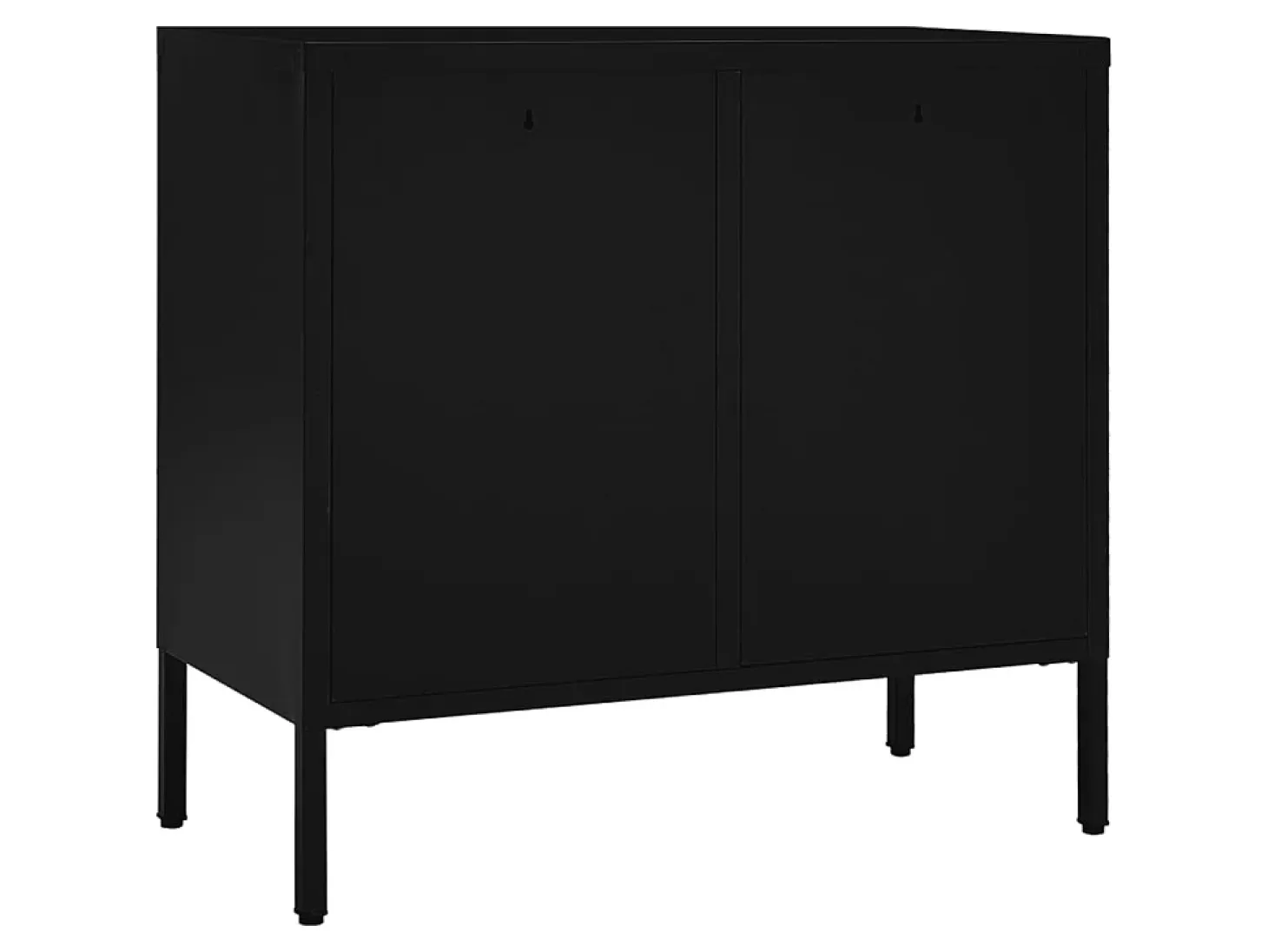 Aparador de acero y vidrio templado negro 75x35x70 cm ES95021