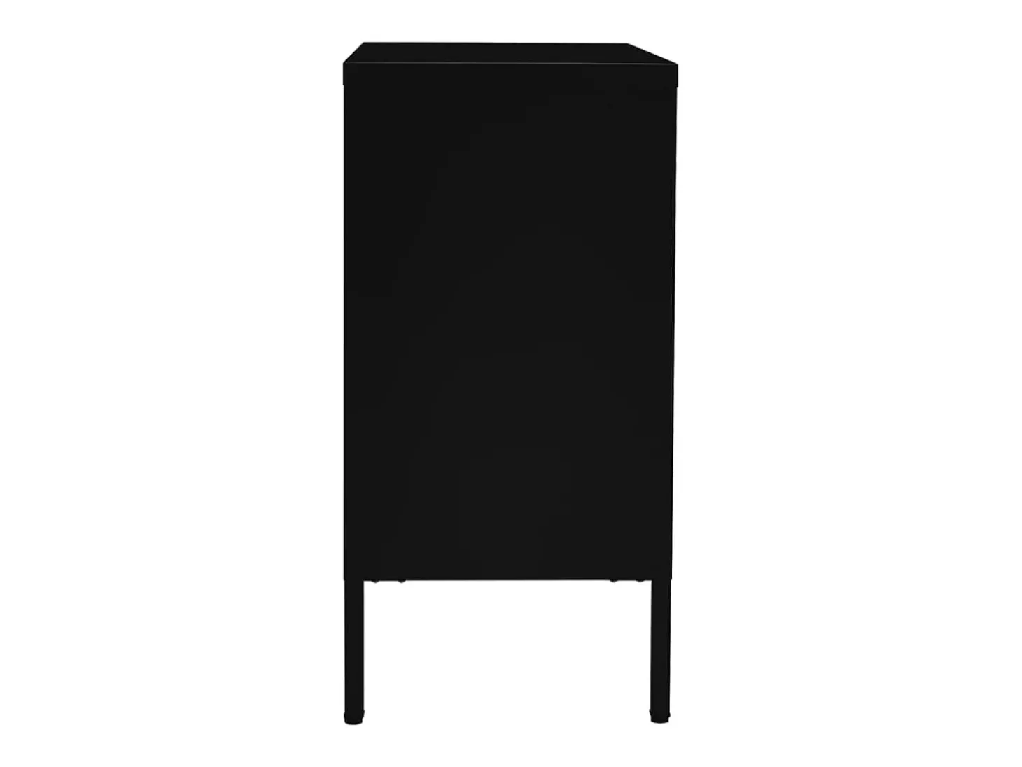 Aparador de acero y vidrio templado negro 75x35x70 cm ES95021