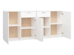 Aparador de aglomerado blanco 160x36x75 cm