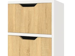Aparador de aglomerado color blanco y roble Sonoma 90x30x72 cm