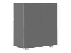 Aparador de aglomerado gris brillante 71x35x80 cm ES596521