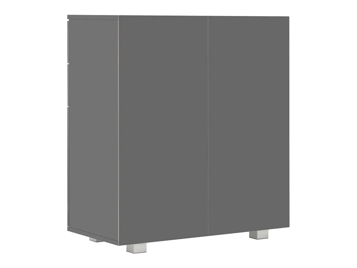 Aparador de aglomerado gris brillante 71x35x80 cm ES596521