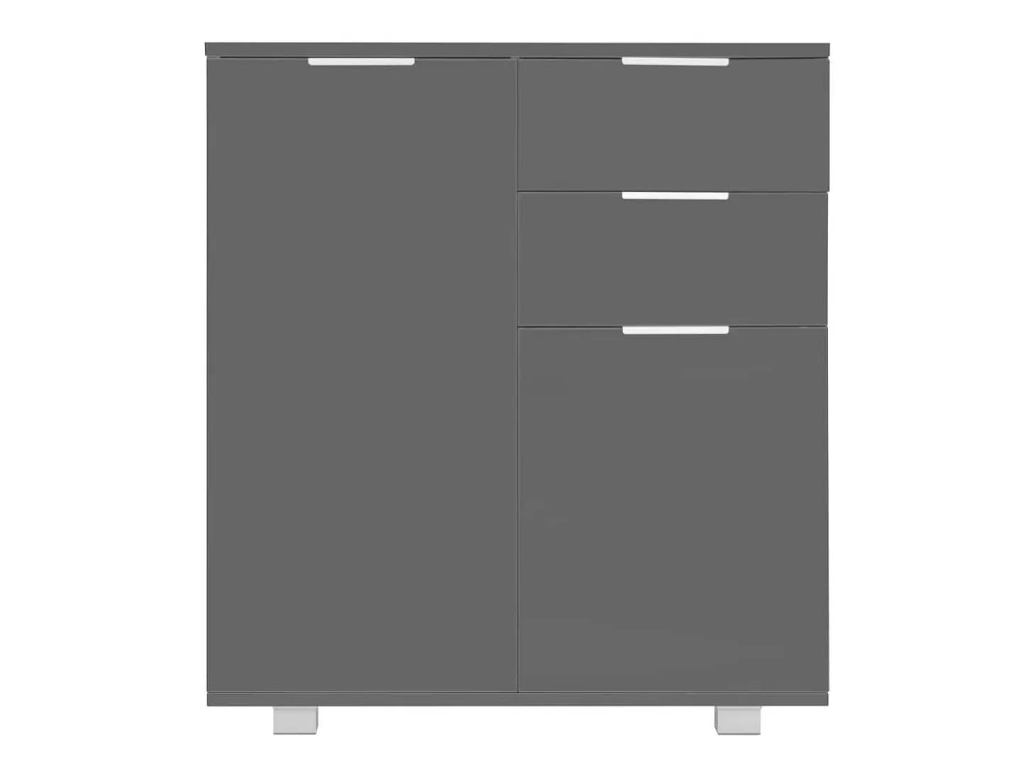 Aparador de aglomerado gris brillante 71x35x80 cm
