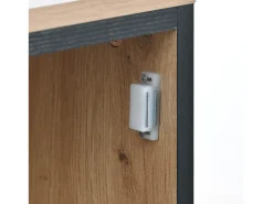Aparador de almacenamiento, elegante vitrina para vinos con puertas dobles, estante de vidrio y soporte para vinos: almacenamiento perfecto