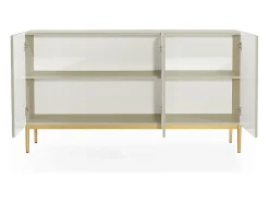 Aparador de cachemir de 3 puertas con pie de metal dorado 150x45 cm