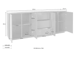 Aparador de cocina 220cm muebles de salón diseño moderno Lonja Report