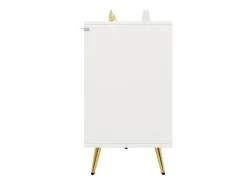 Aparador de cocina con 6 cajones, cuerpo blanco, tiradores y patas de metal dorado - 120x40x75cm