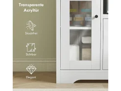 Aparador de cocina con 1 cajón y 3 puertas, para cocina, comedor o sala de estar, blanco