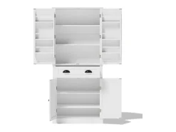 Aparador de cocina con 4 puertas y cajón - Estantes regulables - Blanco