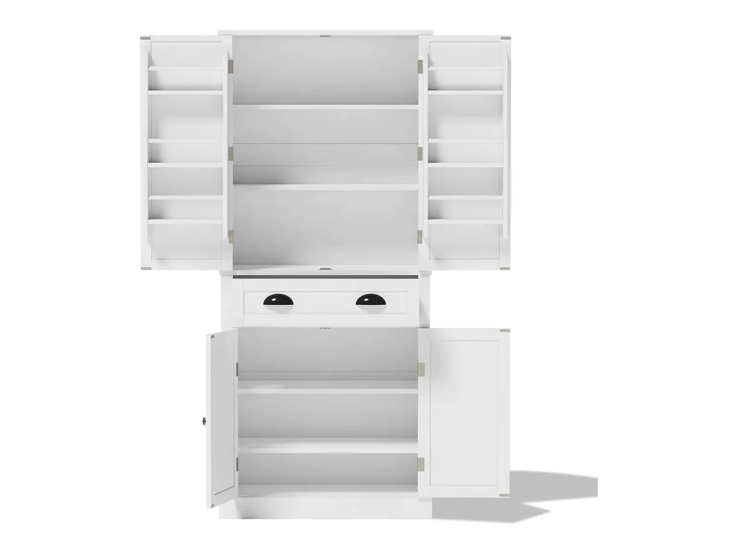 Aparador de cocina con 4 puertas y cajón - Estantes regulables - Blanco