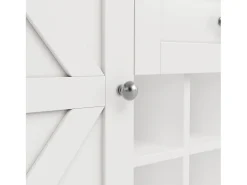 Aparador de cocina con 4 puertas, 2 cajones y botellero - Madera MDF - Negro