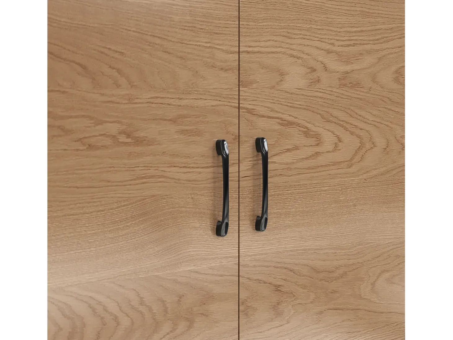 Aparador de cocina con 2 puertas acrílicas e iluminación LED, gris y natural