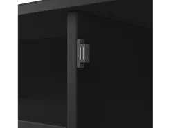 Aparador de cocina con 4 puertas, 2 cajones y botellero - Madera MDF - Negro