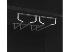 Aparador de cocina con 4 puertas, 2 cajones y botellero - Madera MDF - Negro