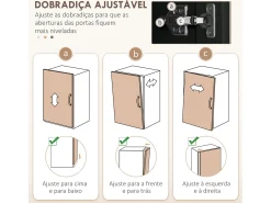 Aparador de cocina Dami Homcom 4 puertas + 6 estantes ajustables negro 170,5x60x30 cm