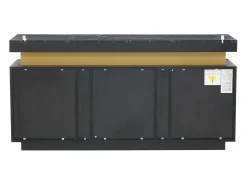 Aparador de cocina de 3 puertas con tablero efecto mármol para salón, dormitorio, color negro