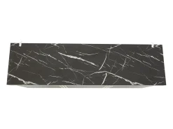 Aparador de cocina de 3 puertas con tablero efecto mármol para salón, dormitorio, color negro