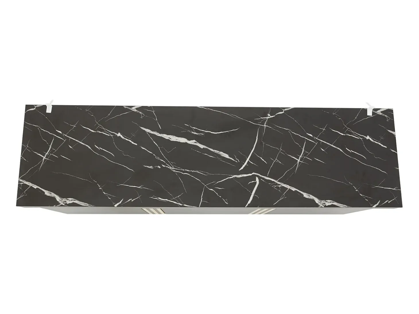 Aparador de cocina de 3 puertas con tablero efecto mármol para salón, dormitorio, color negro
