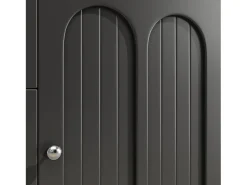 Aparador de cocina de alta calidad - 120 x 40 x 180 cm - con LED + 3 cajones + 4 puertas - MDF - negro