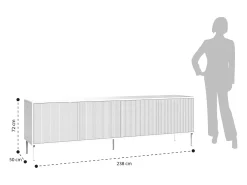 Aparador de cocina moderno 4 puertas con patas de metal Budapest CA - Negro