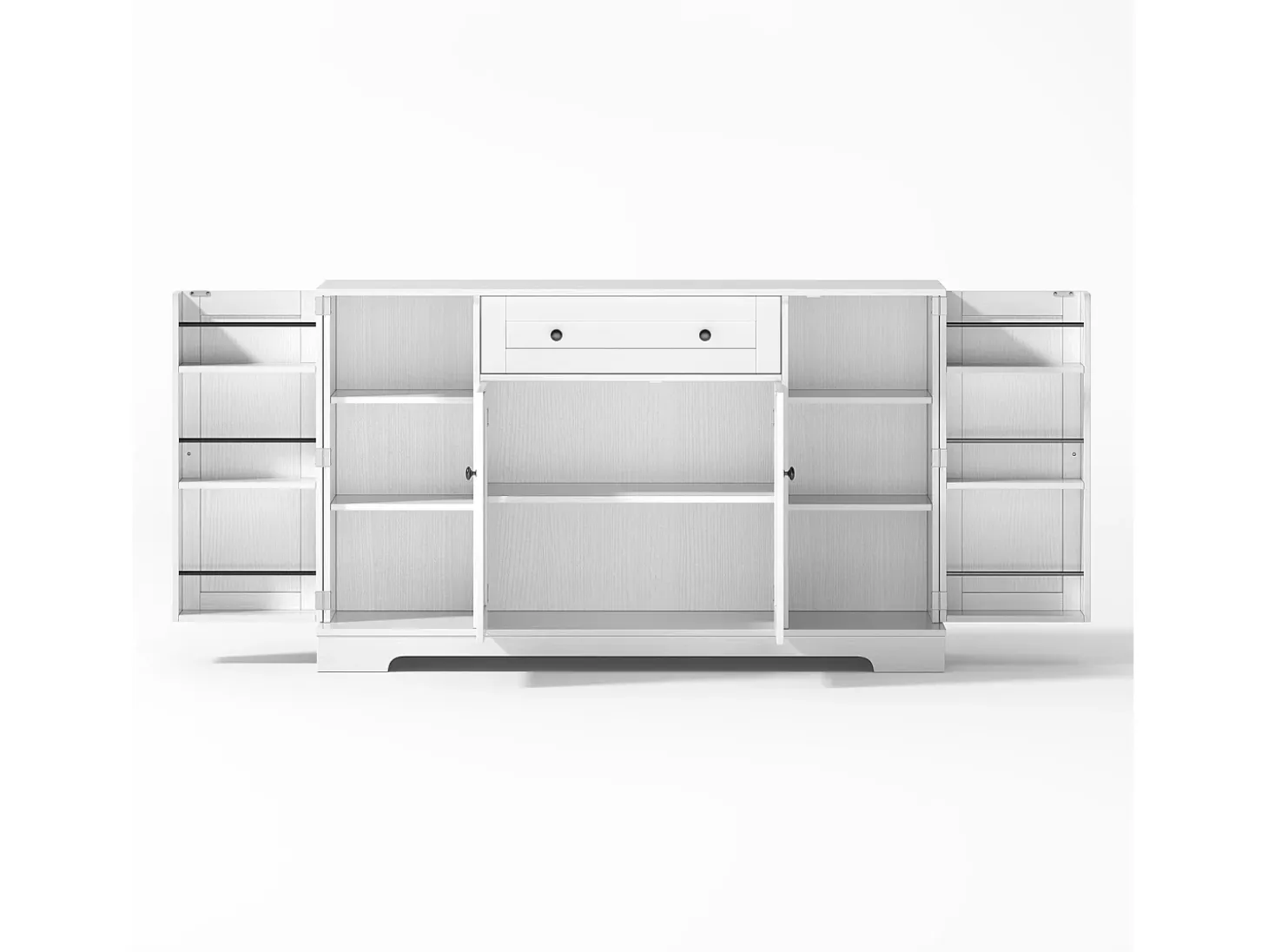 Aparador de cocina multifuncional, armario de almacenaje con cajón y estantes, 138 x 40 x 85 cm, blanco