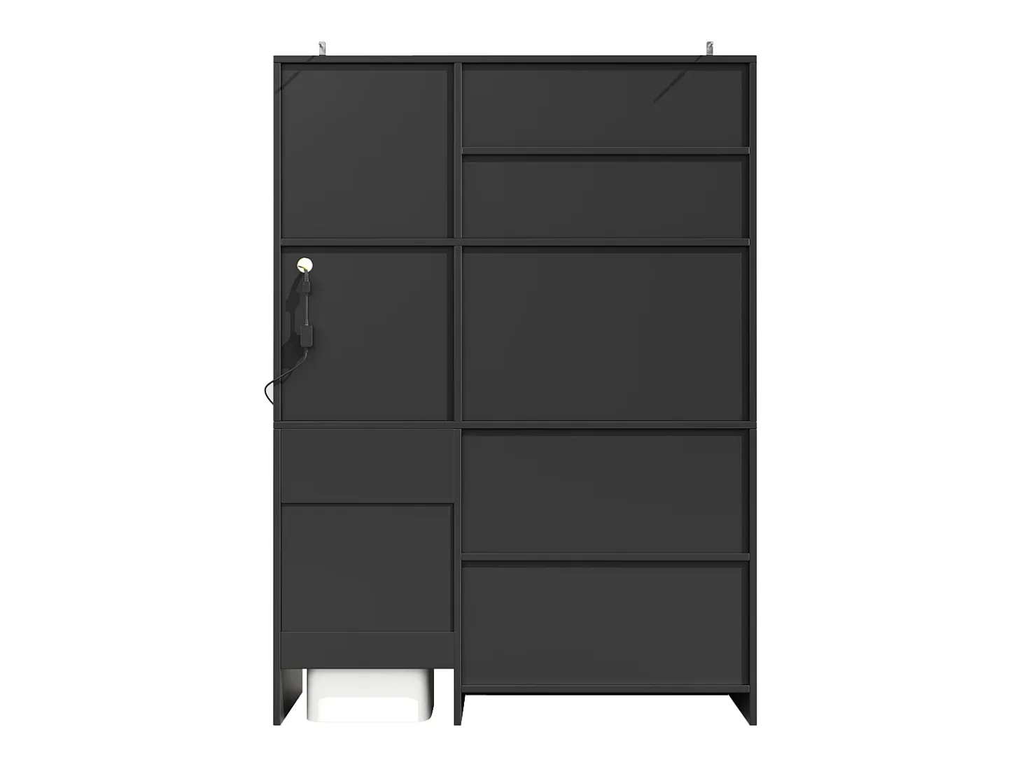 Aparador de cocina 130x45x180 cm con puertas, cajón e iluminación LED, blanco