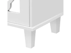 Aparador de comedor con puertas de espejo, aparador de sala de estar con 4 puertas y 2 cajones, blanco