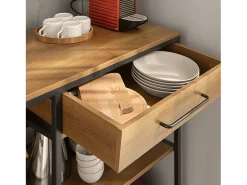 Aparador de Comedor Mesa de Cocina con Cajón y 2 Estantes, Estructura de Acero Estable 120 x 45 x 90 cm FSB71-PF SoBuy ES