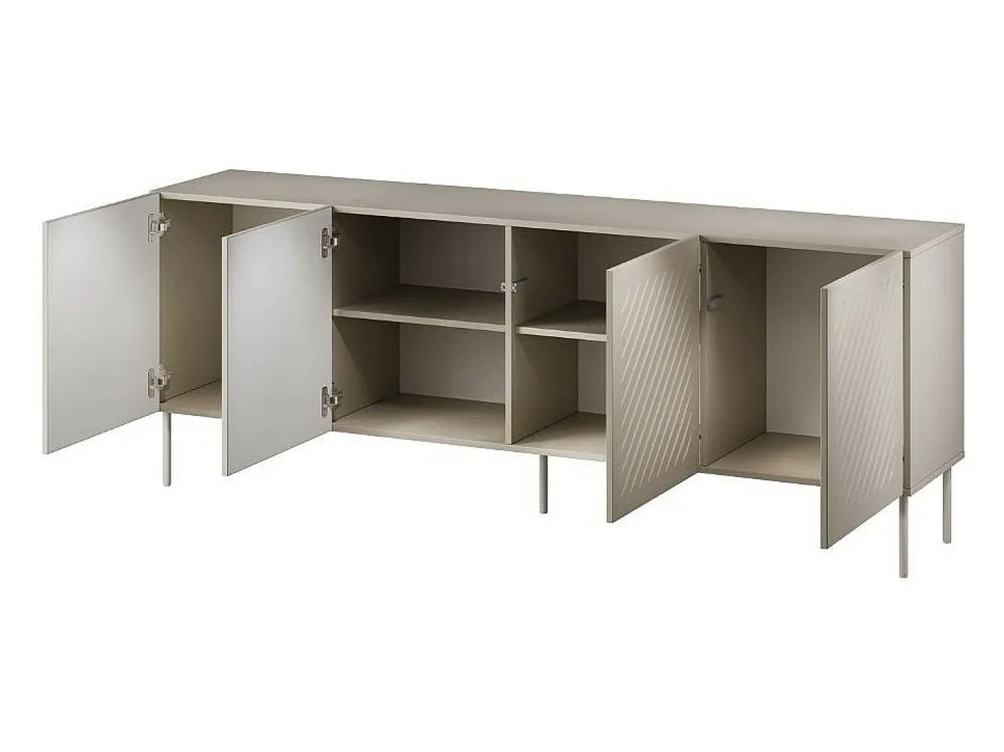 Aparador de diseño beige 200cm 4 puertas con motivos Abys