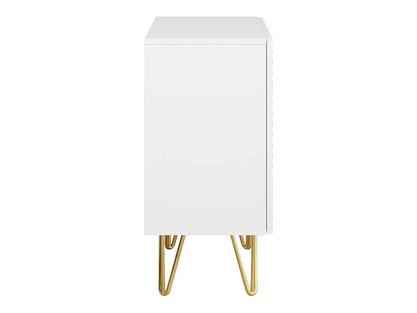 Aparador de diseño blanco y dorado con 2 puertas 107 cm OZEN