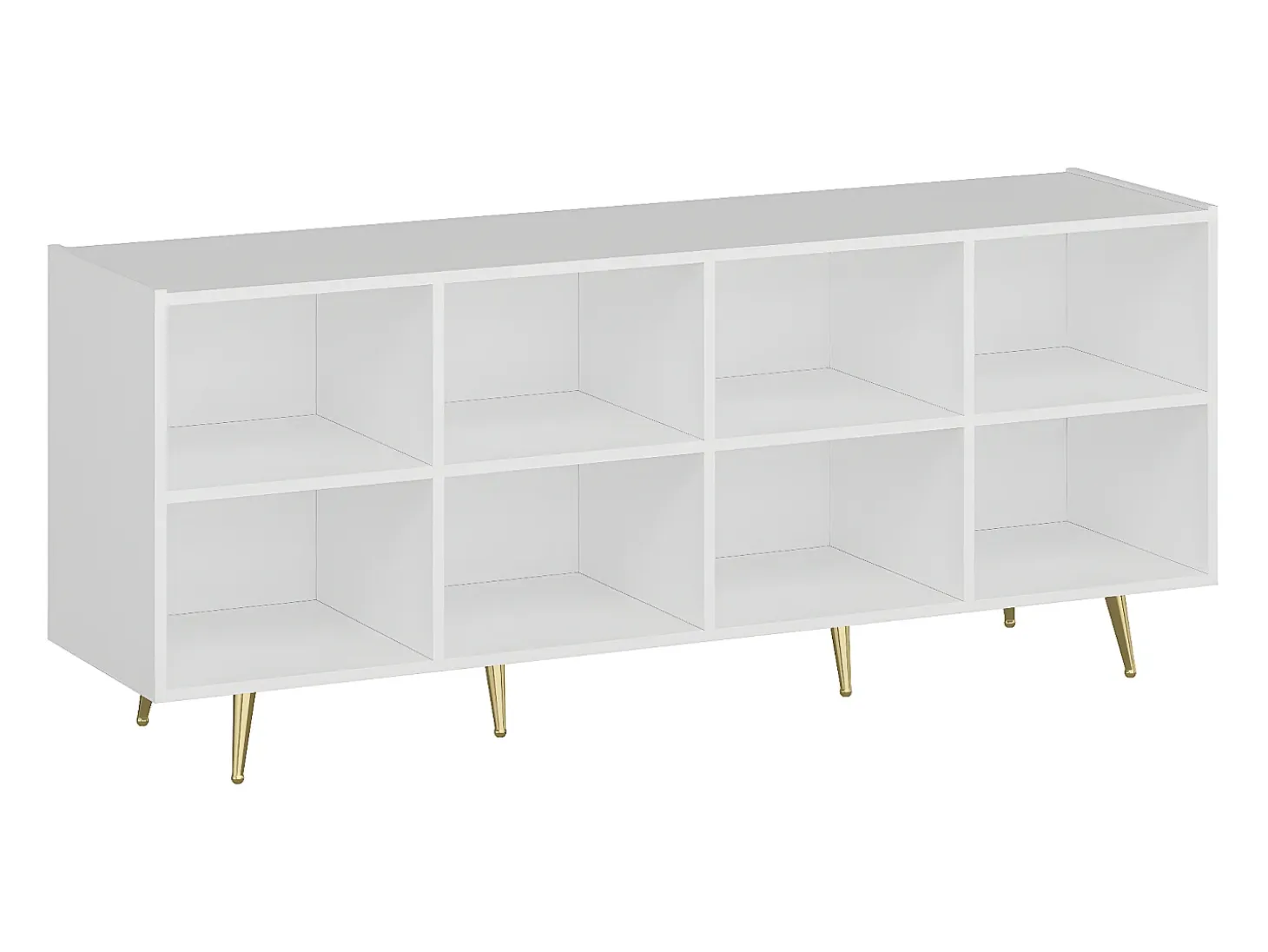 Aparador de diseño con 4 puertas de MDF - Blanco y Dorado - MOLYA