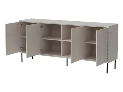 Aparador de diseño de 200 cm color cachemira con patas de metal negro Ula