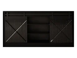 Aparador de diseño negro de 160 cm con puertas correderas Hexa